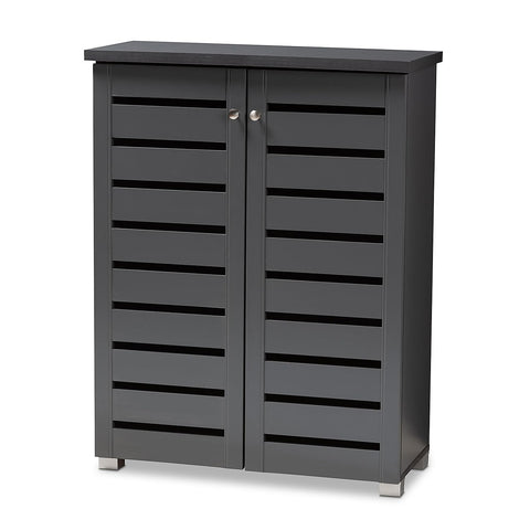 Baxton Studio Shoe Cabinets, One Size, Dark Gray