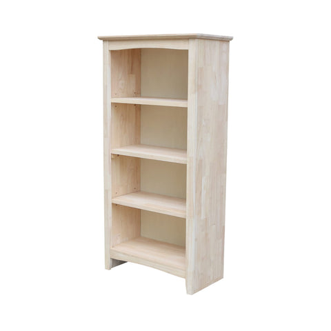 IC International Concepts Solid Wood Shaker Bookcase - 48" H