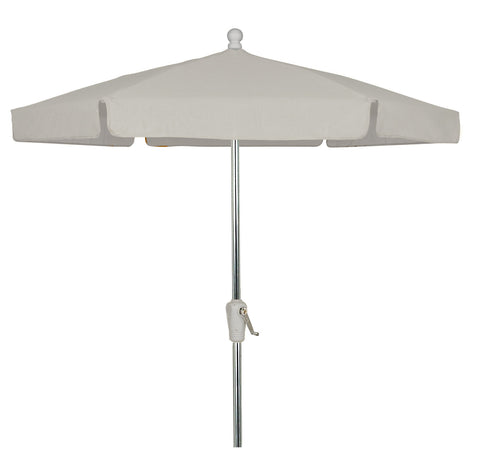 FiberBuilt Umbrellas Garden Umbrella with Push-Button Tilt, 7.5 Foot Natural Canopy and Bright Aluminum Pole