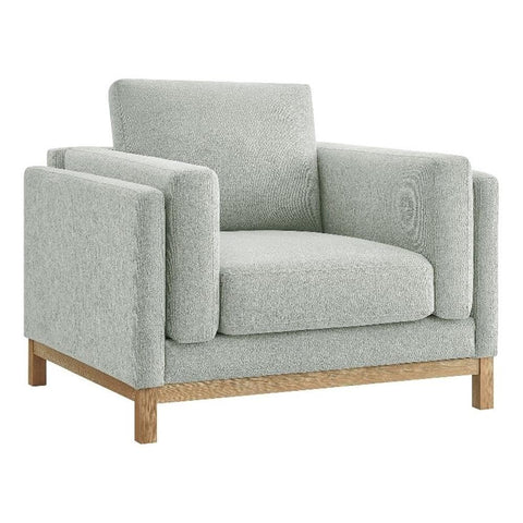 Modway Roscoe Fabric Armchair in Mist - Comfortable Deep Seat Accent Chair with Arms for Living Room or Bedroom