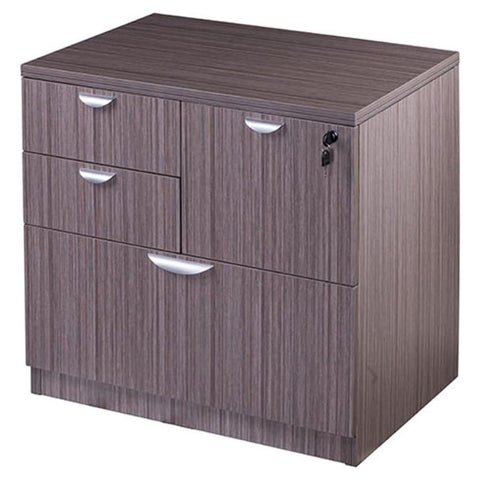 Oakestry Boss Combo Lateral File 3122 Spacious Cabinet with Driftwood Finish Ideal for Home Office and Professional Spaces Durable Construction with Large Storage Capacity Easy Access to Files