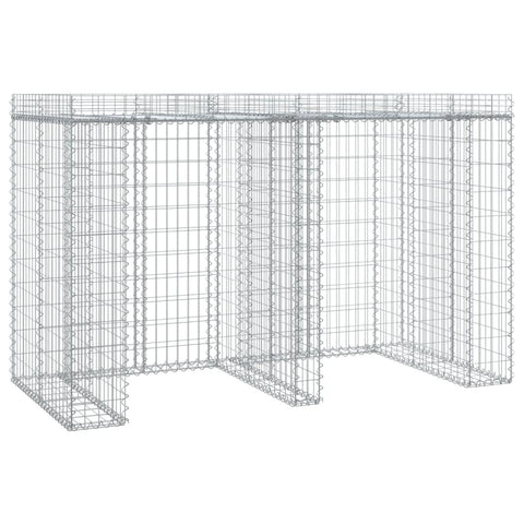vidaXL Gabion Wall for Garbage Bin, Garden Gabion Cage Wall Basket, Patio Stone Cage Gabion Retaining Wall, 75.6"x35.8"x47.2" Galvanized Iron