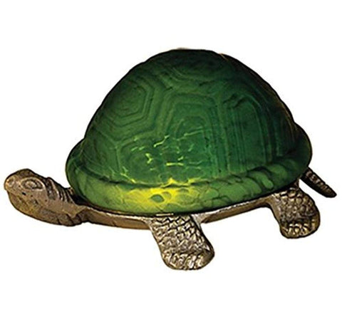 Meyda Tiffany 18006 Turtle Art Glass Accent Lamp, 4" H