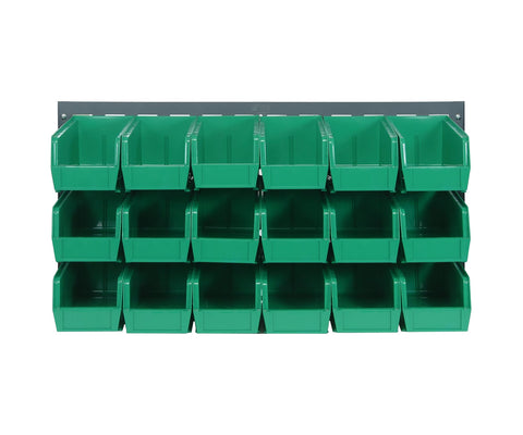 Quantum Storage Systems QLP-3619-230-18GN Gray Louvered Panels Complete Package with Bins, 36" L X 19" H, Green