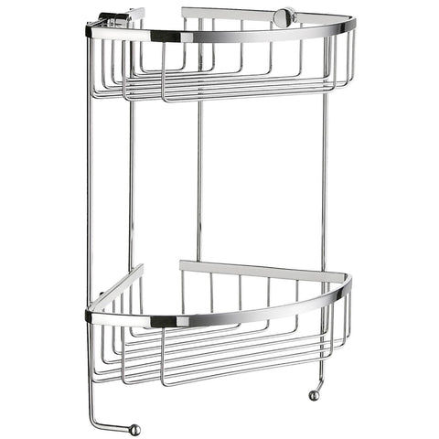 Smedbo SME, Polished Chrome DK2031 Soap Basket Corner 2 Level, 19.5 x 19.5 x 34.2 cm