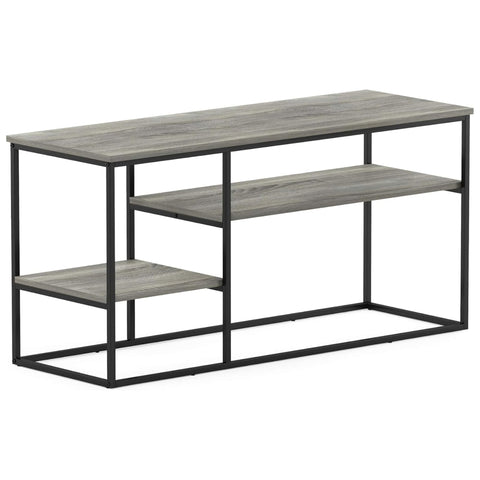 Oakestry Columbia Walnut Entertainment Console with Open Storage Shelves Stylish Modern Media Center for Living Room