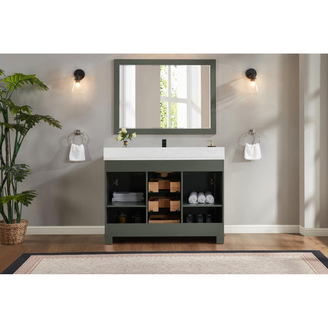 Legion Furniture Solid Wood Sink Vanity - Pewter Finish 48"
