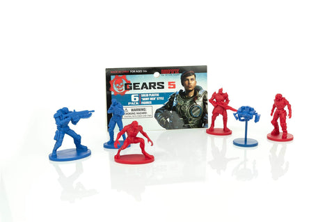 Toynk Gears 5 Nanoforce Army Builder Pack | Includes 6 Collectible Gears of War Army-Men Style Figures | CoG Vs. The Swarm Red & Blue 2-Inch Figures