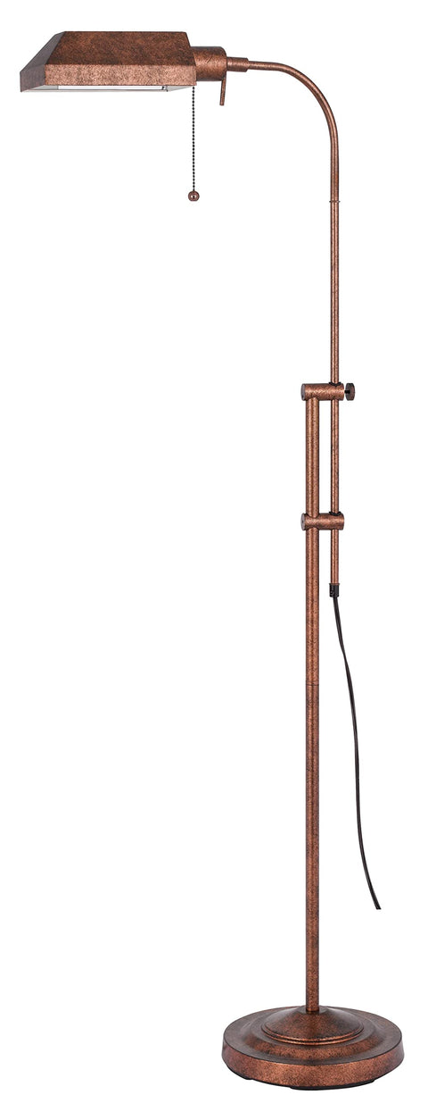 Cal Lighting BO-117FL-RU 100-Watt Adjustable-Height Pharmacy Floor Lamp, Rust, 62.00x23.3x11.00