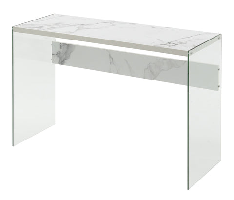 Convenience Concepts SoHo Console Table/Desk, Faux White Marble