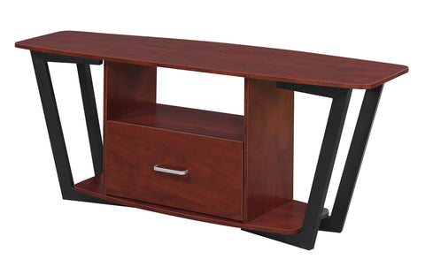 Convenience Concepts Graystone TV Stand 59.25" - Modern Entertainment Center for TVs up to 65", Industrial Media Console with Storage Drawer & Shelves for Living & Family Room, Cherry/Black