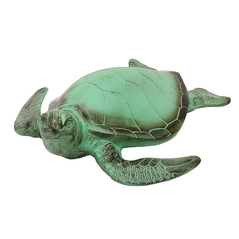 Oakestry TUR-01 Sea Garden Animal Art Sculpture Statue Turtle, Verdigris