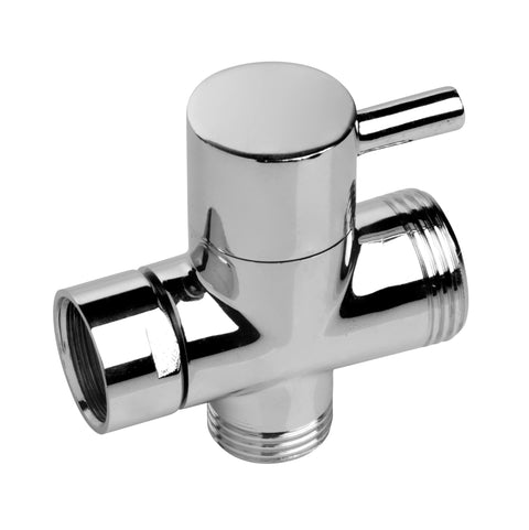 Cleanstream Diverter Switch Shower Valve, Shower Arm Diverter for Handheld and Fixed Spray Heads, Universal Bathroom Component, Polished Chrome