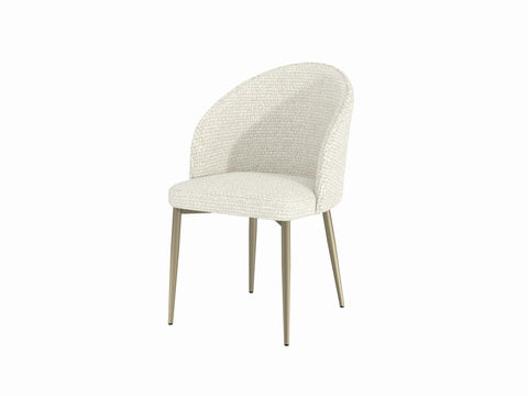 Cora Side Chair Set-2 White Fabric