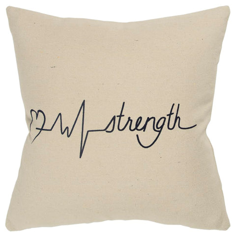 Rizzy Home Sentiment 20" x 20" Poly Pillow with Cotton Canvas Cover-Natural