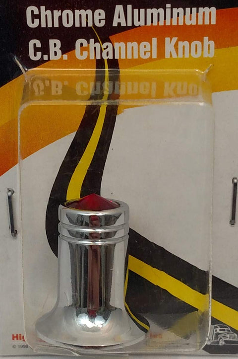 GG Grand General 51525 Chrome Aluminum C.B. Channel Knob with Red Crystal