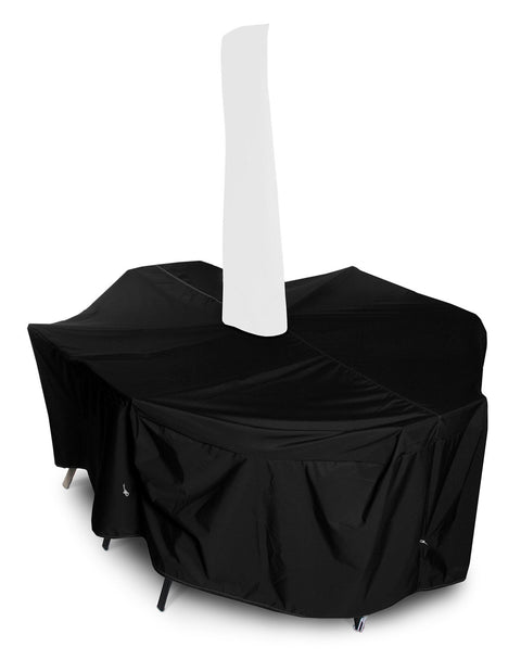 KoverRoos Weathermax 71351 Large Dining Set Cover with Umbrella Hole, 108 by 82 by 28-Inch, Black
