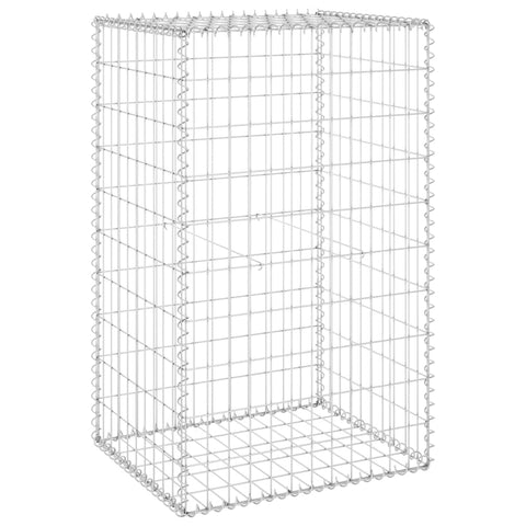 vidaXL Gabion Basket with Lids, Galvanised Steel Gabion Wall, Rectangular Gabion Cage for Garden, High Load Capacity, 23,6" x19,7 x39,4