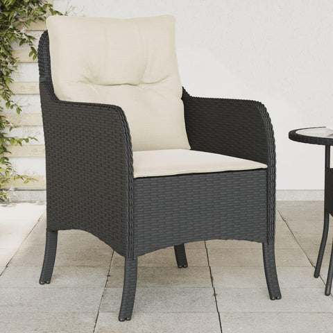 Oakestry Garden Chair Set of 2 Black PE Rattan Standard Removable Covers â€“ Outdoor Patio Seating, Weather Resistant Furniture