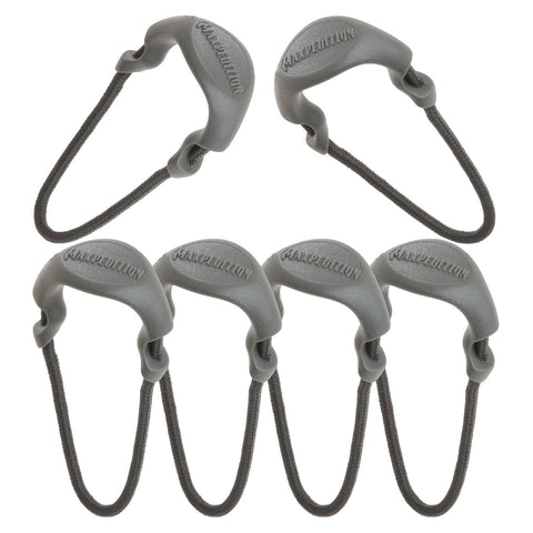 MAXPEDITION Positive Grip Zipper Pulls (Large, Gray) Pack of 6, Zipper Pull Replacement for Tactical Backpack, EDC Pouch, Bug Out Bag & Luggage, Sling Pull Tab, PZLGRY