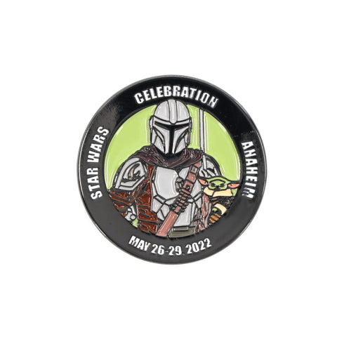 Star Wars: The Mandalorian Din Djarin and Grogu Limited Edition Enamel Pin SWC 2022 Exclusive | Metal Brooch Badge Accessories For Backpack, Clothes, Hats | Baby Yoda Gifts and Collectibles