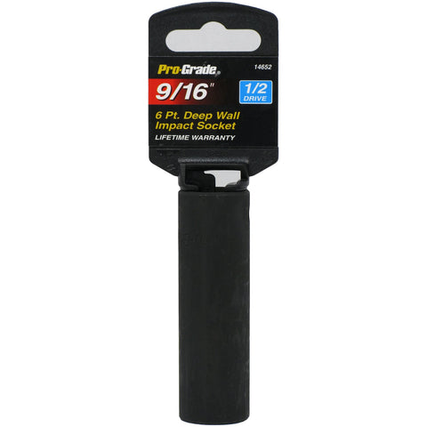 Pro-Grade 14652 1/2-Inch Drive with 6 Point Deep 9/16-Inch Impact Socket