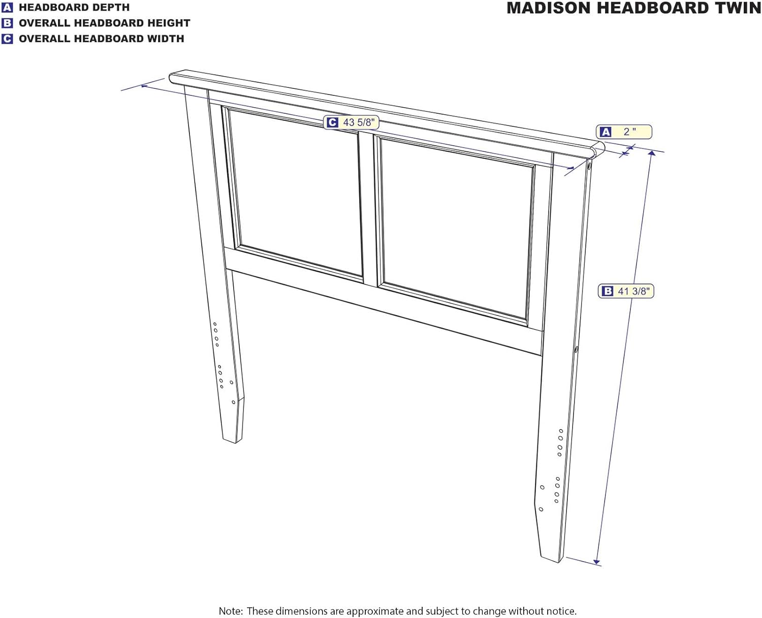 AFI Atlantic Furniture AR286824 Madison Headboard, Twin, Walnut