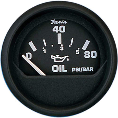 FARIA BEEDE - 12803 Euro Oil Pressure Gauge BLK, Black