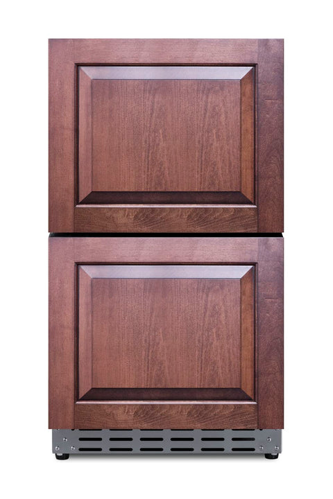 18Inch wide indoor/outdoor ADA compliant panel-ready drawer refrigerator in stainless steel