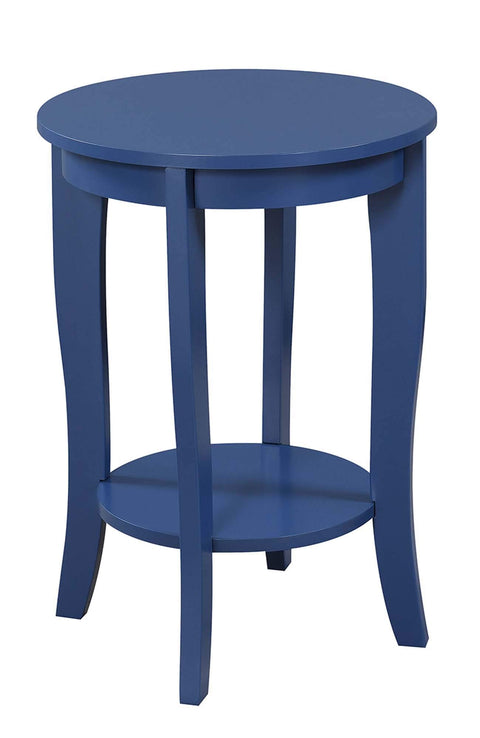 Convenience Concepts American Heritage Round End Table, Cobalt Blue