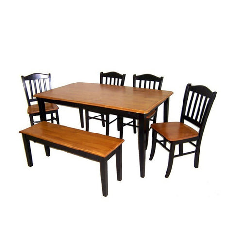 Boraam Shaker 6-Piece Dining Set - Black/Oak