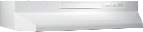 Broan-NuTone F402411 Exhaust Fan for Under Cabinet Two-Speed Four-Way Convertible Range Hood Insert with Light, 24-Inch, White on White