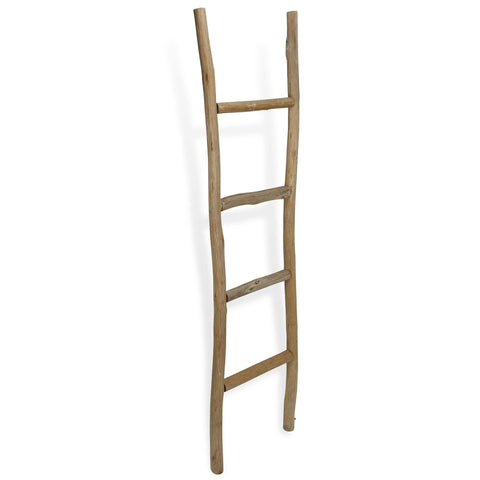 Cheungs Natural Wood Decorative Ladder, 15.25" L x 1.25" W x 59" H, Brown