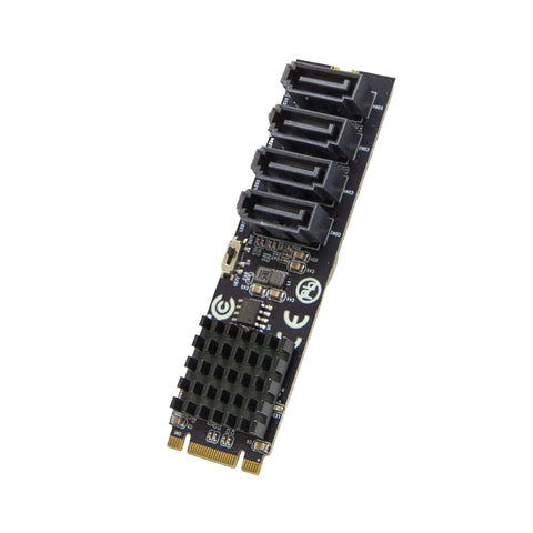 IO CREST 4 Port RAID SATA III 6Gbp/s to M.2 B+M Key Adapter PCI-e 3.0 x2 bandwith SY-ADA40172