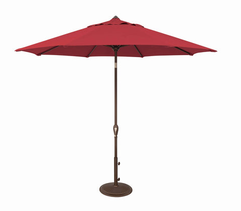 SimplyShade Aruba 9' Octagonal Auto Tilt Sunbrella Patio Umbrella in Jockey Red