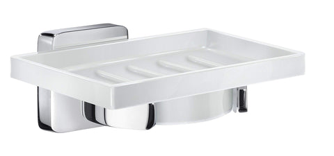 Smedbo OK342P Holder with Porcelain Soap Dish, Polished Chrome