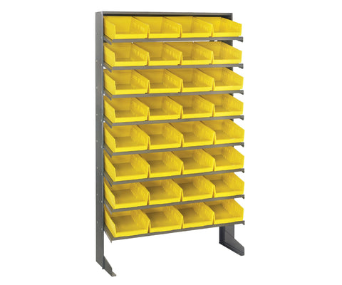 Quantum Storage Systems QPRS-107YL Solid Single Sided 8 Shelves 32 Economy Yellow Bins 60" H x 36" W x 12" D