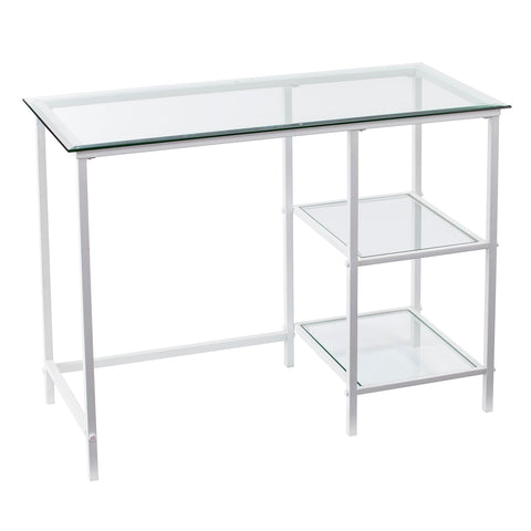 Layton Metal/Glass Student Desk - White