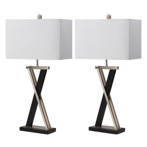 Sea Winds Trading Lux Lighting Modern Sleek Metal Table Lamps (Set of 2) 3-Way Switch