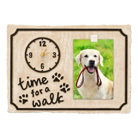 Time For A Walk Pet Photo Wall Clock