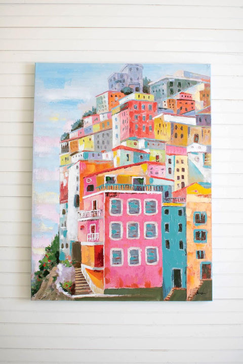 KALALOU CAR1685 Oil Painting - Colorful Houses