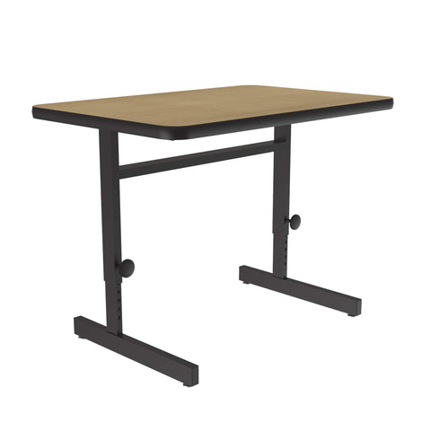 Correll 24"x36" Rectangular Adjustable Height Training Table, Computer Work Station Desk Fusion Maple HP Laminate Top, Heavy Duty Steel Frame (CSA2436-16)