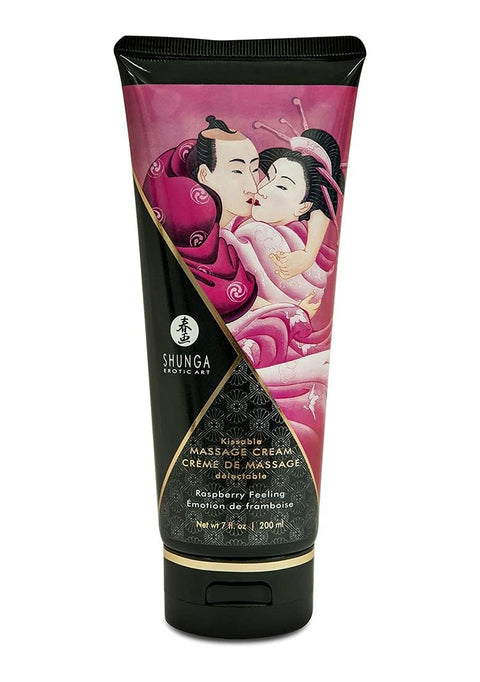 Shunga Kissable Massage Cream, Raspberry Feeling, 7 Fluid Ounce