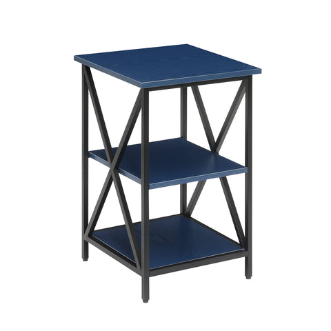 Convenience Concepts Tucson Cobalt End Table with Shelves R4-0633, Cobalt Blue/Black