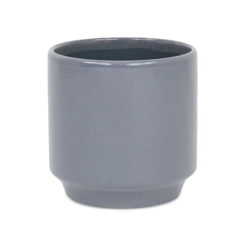 Cheungs Elegora Straight Side Solid Color Ceramic Pot - Large - Gray