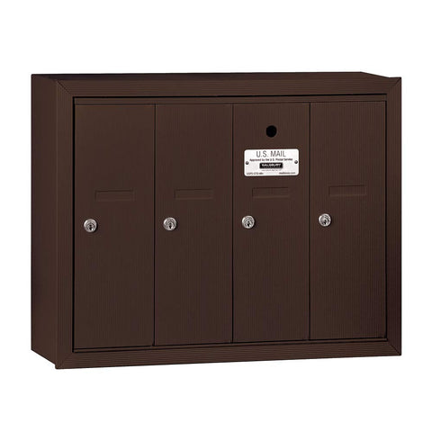 Vertical Mailbox - 4 Doors - Bronze - Surface Mounted - USPS Access