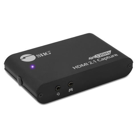 SIIG 4K120Hz HDMI 2.1 Capture Device for Gaming and Streaming - VRR and HDR Support - PS5, Xbox Series X/S, Switch (4K144 / 2K144 / Full HD 240) USB-C Gen-2 10Gbps, On-Board Scaling
