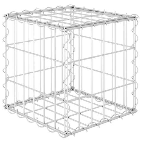 vidaXL Cube Gabion Raised Bed Steel Wire - Rustproof and Weather-Resistant Garden Planter - Customizable with Rocks or Gravel - Silver, 11.8"x11.8"x11.8"