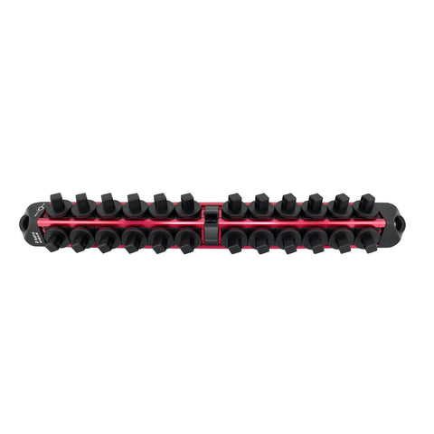 Astro Tools 938VR 3/8" Drive V12 Locking Magnetic Socket Organizer for 24 Sockets + Ratchet - Red