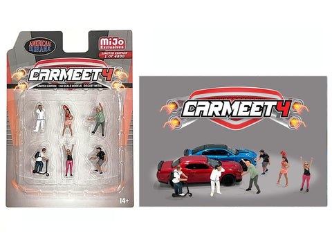 Car Meet 4" 6 piece Diecast Figure Set for 1/64 Scale Models by American Diorama